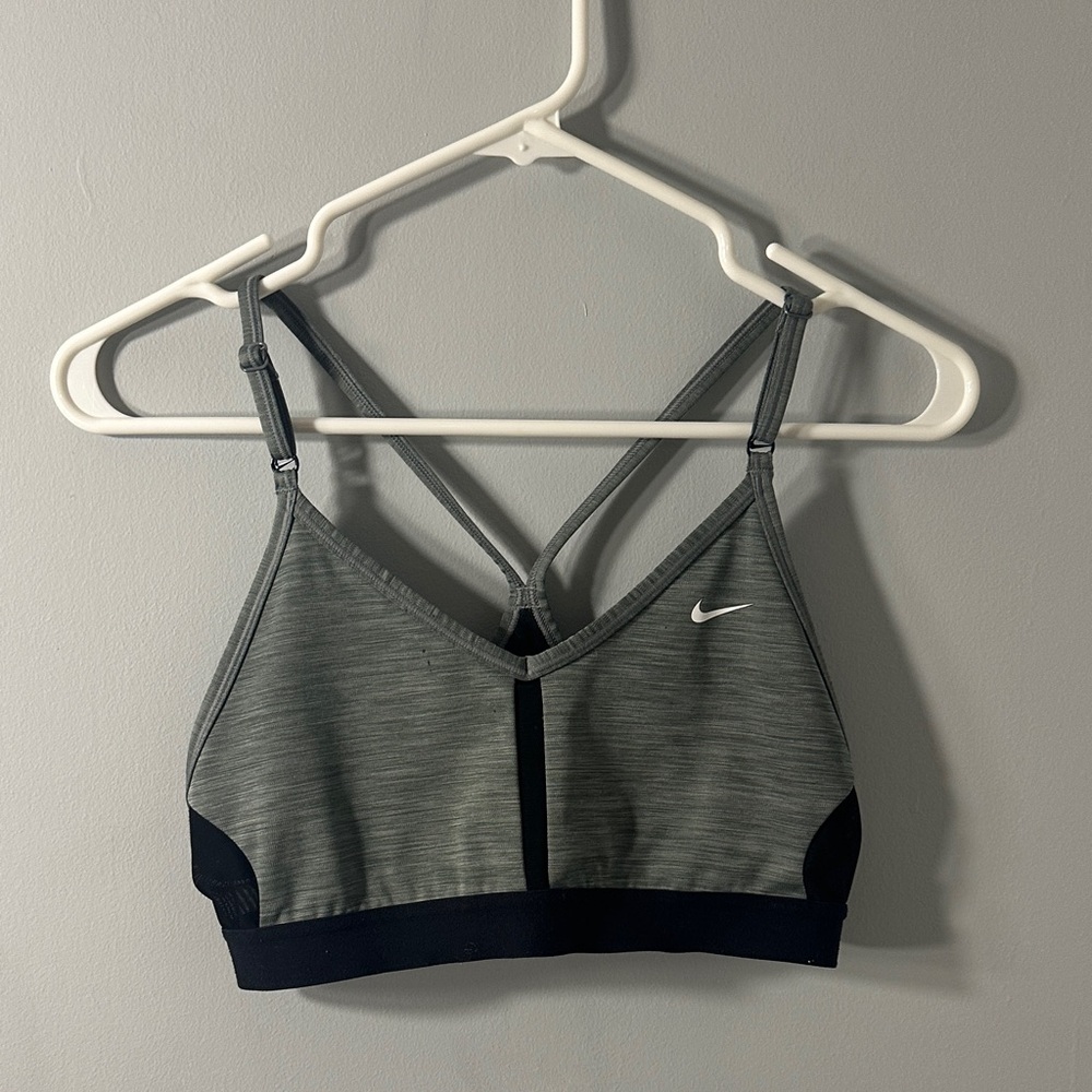 Nike Women's Gray and Black Sports Bra